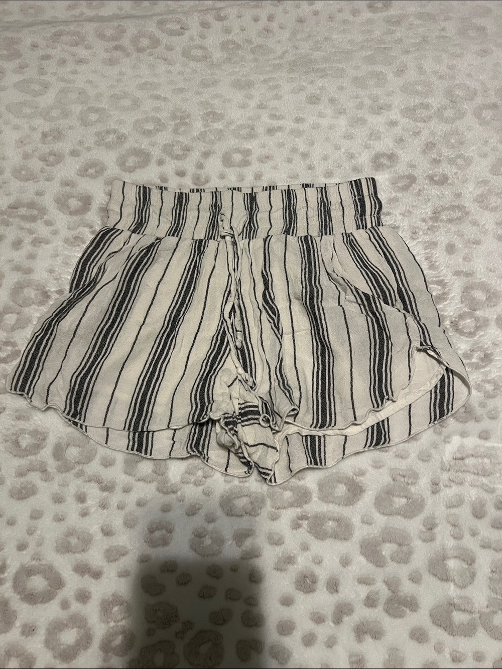 Hollister Black & White Striped Athletic Shorts